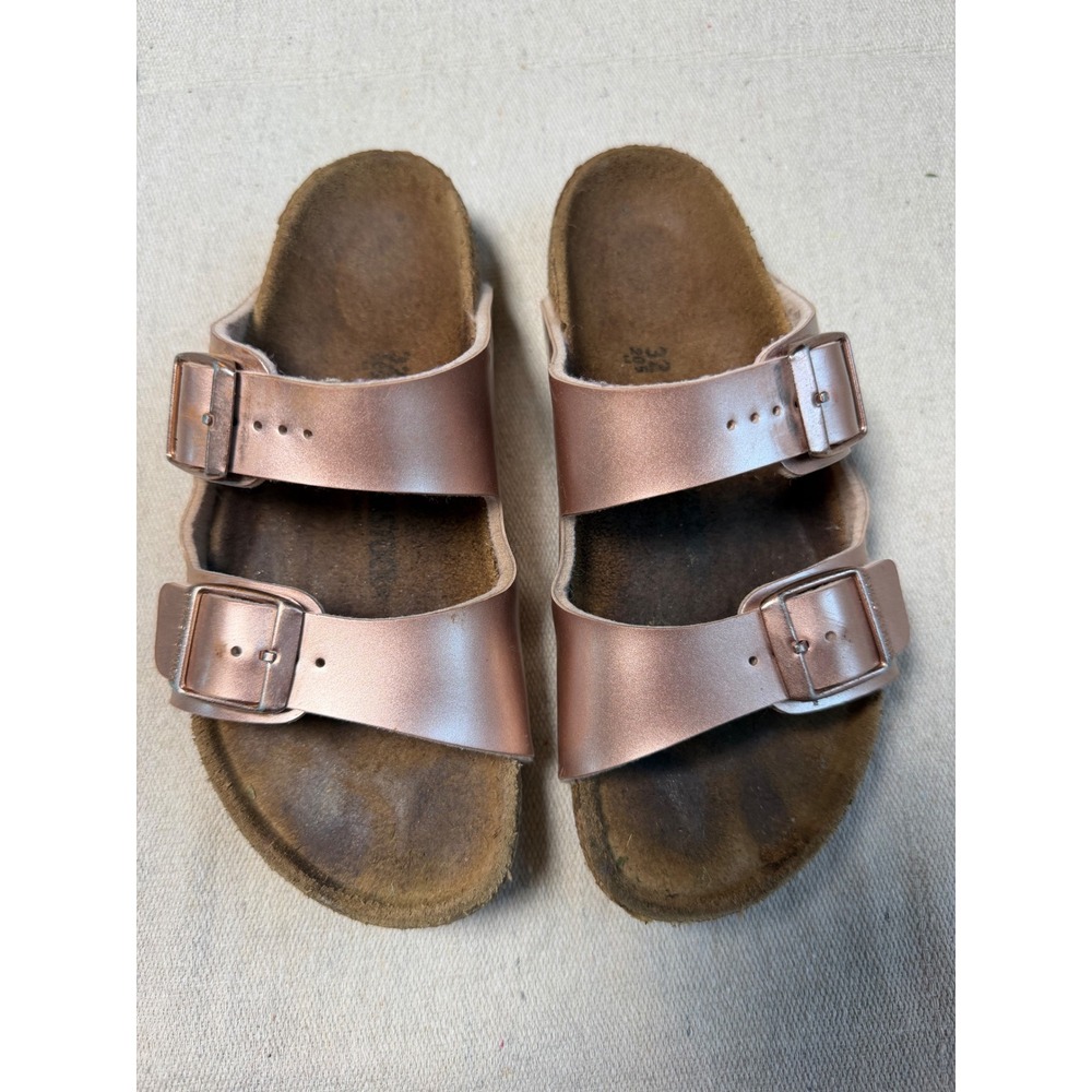 Birkenstock Arizona Kids Sandals Metallic Copper Rose Gold 32 US 1-1.5 Narrow